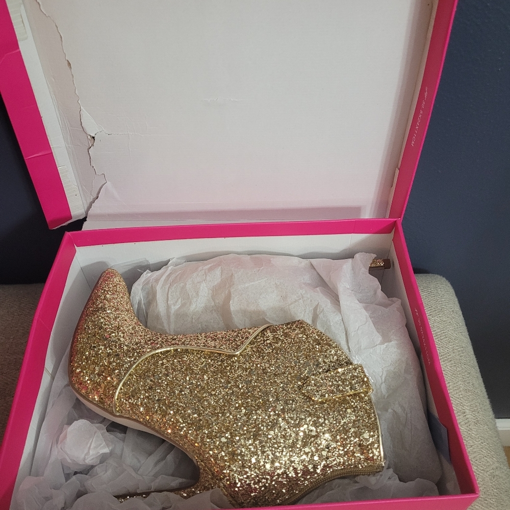 Gold Glitter Booties